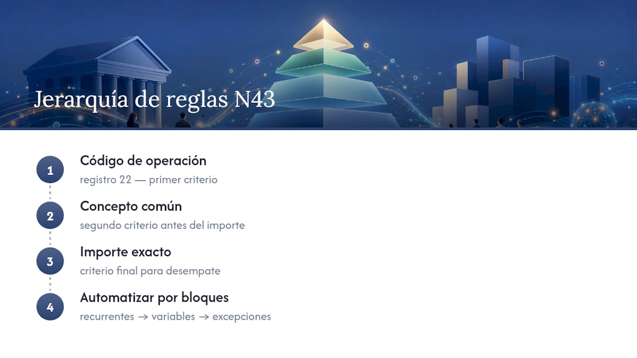 Jerarquía de reglas para la conciliación N43