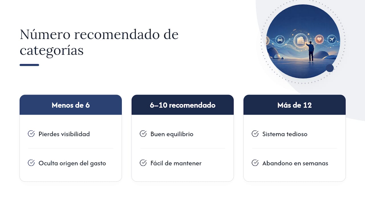 Rango sugerido de categorías de gastos