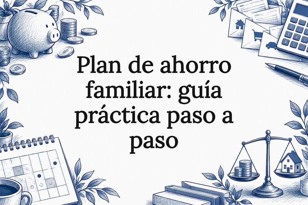 Tarjeta ilustrada acerca del ahorro familiar