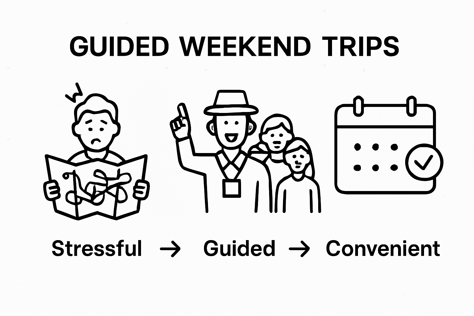 Infographic comparing self-guided versus guided Austin weekend experiences