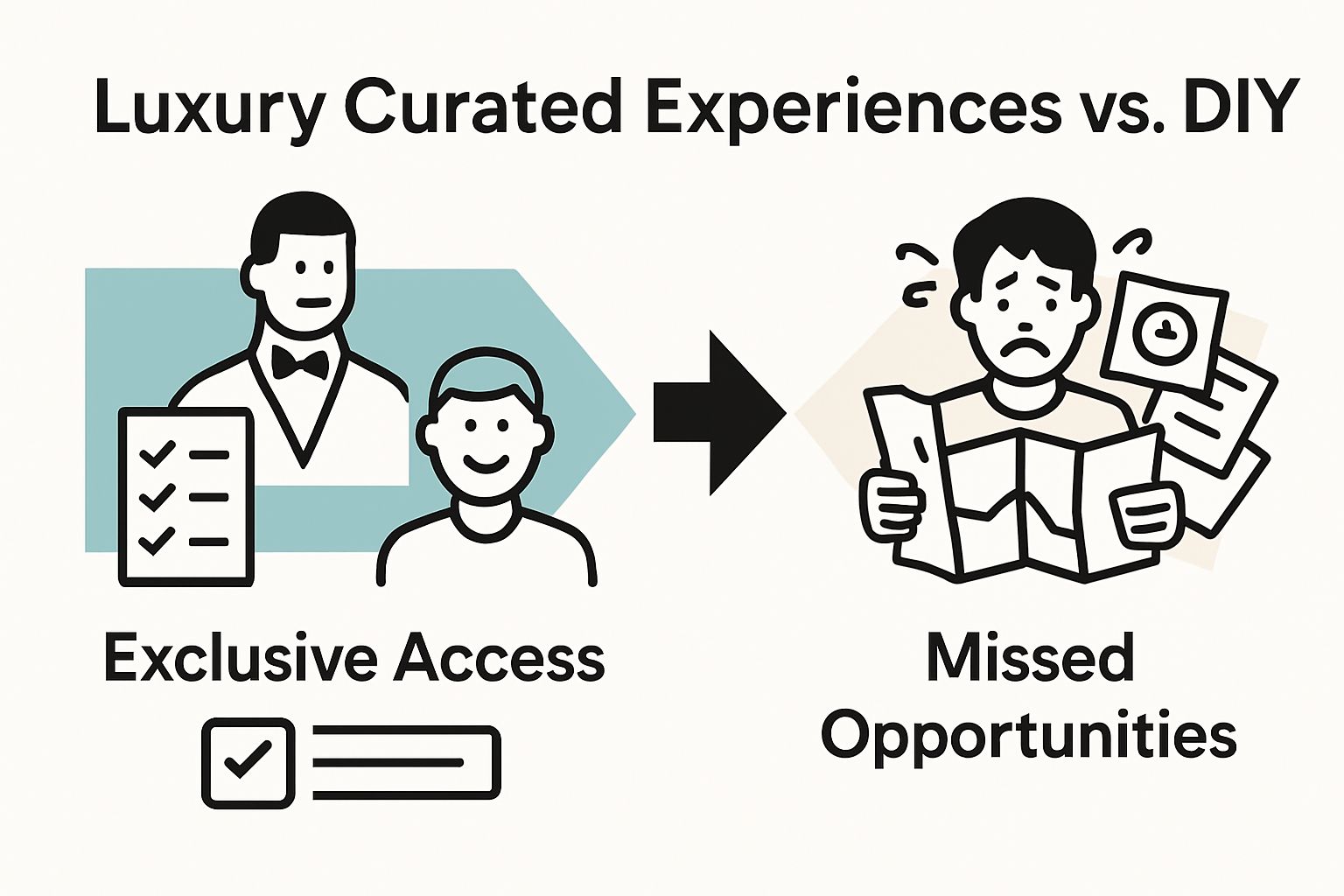 Infographic comparing curated luxury and DIY travel in Austin