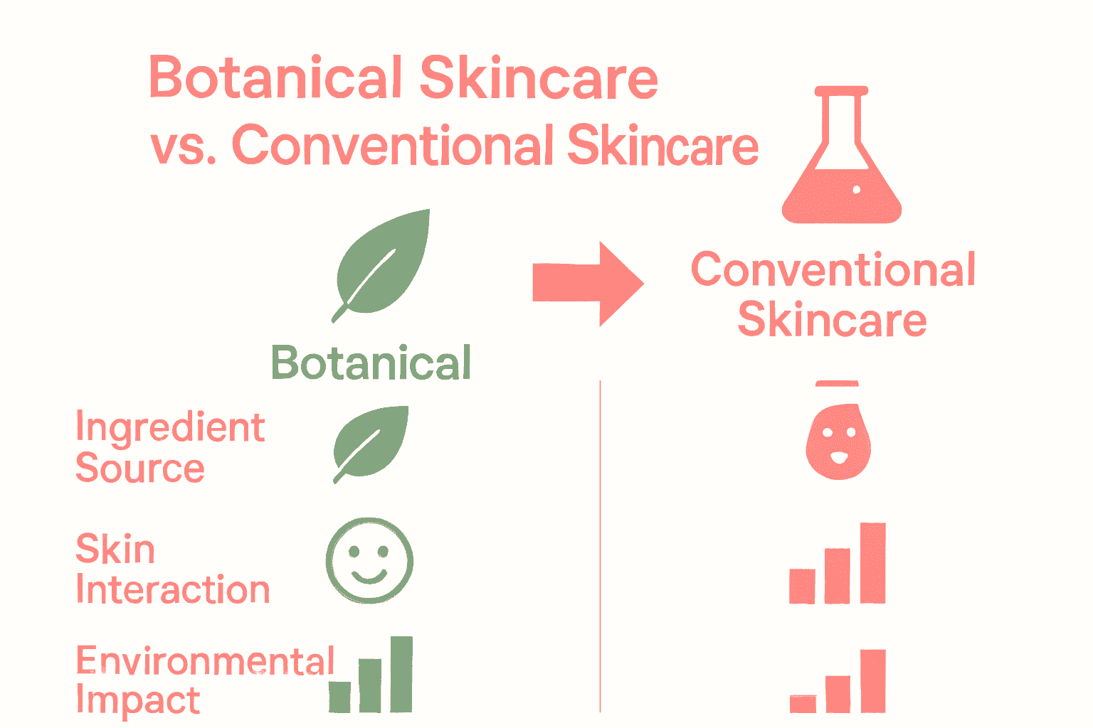 Infographic comparing botanical vs. conventional skincare