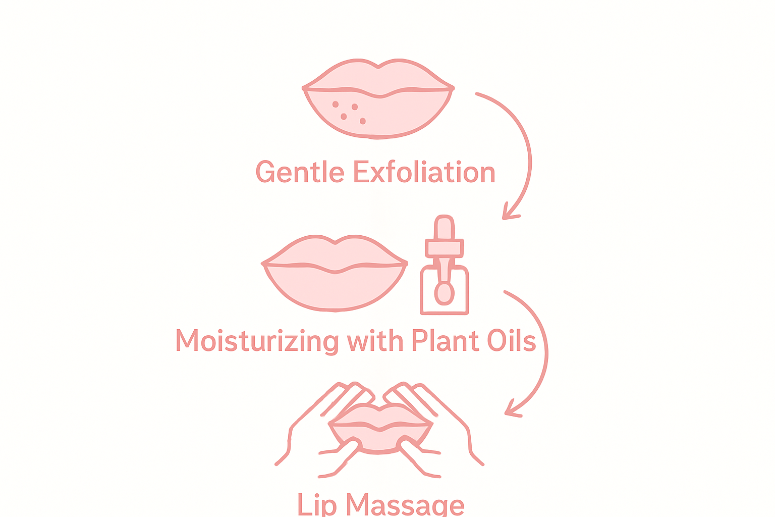 Infographic of lip care steps process