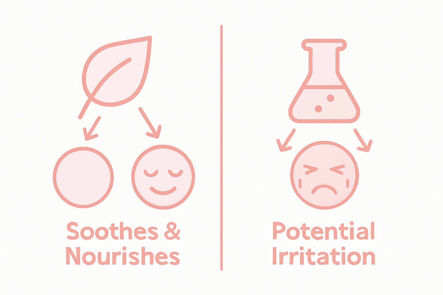 Infographic natural versus synthetic skincare effects