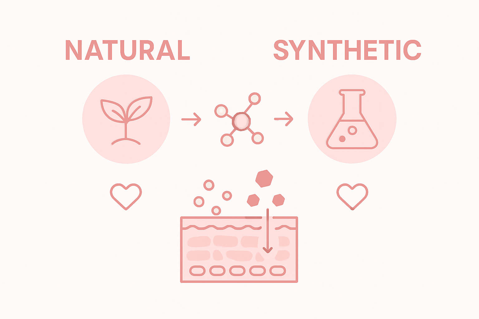Chart comparing botanical and synthetic skincare