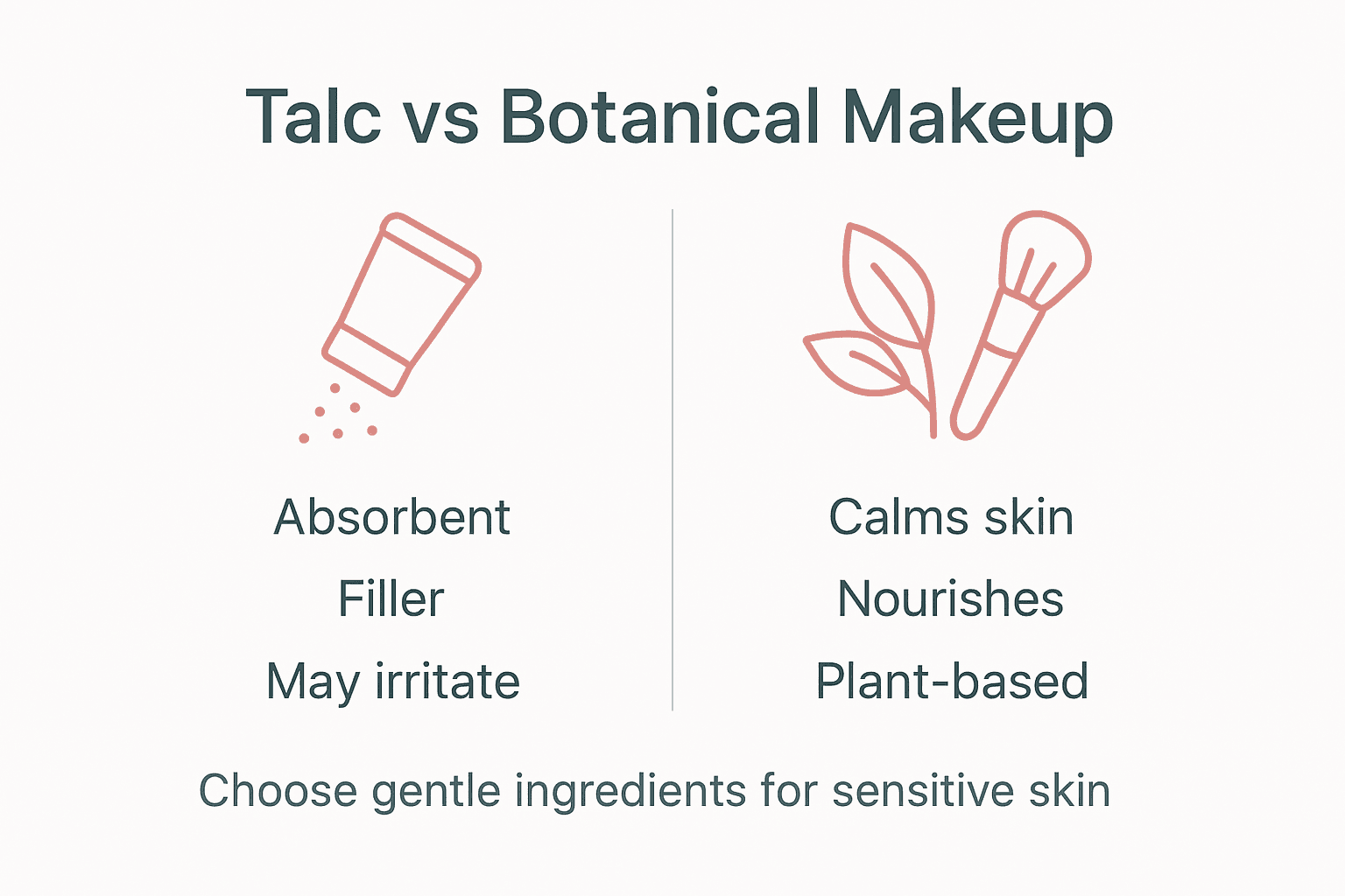 Infographic comparing talc and botanical makeup
