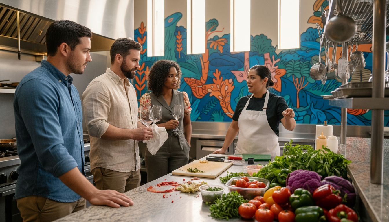 Guests engaged in Austin culinary tour