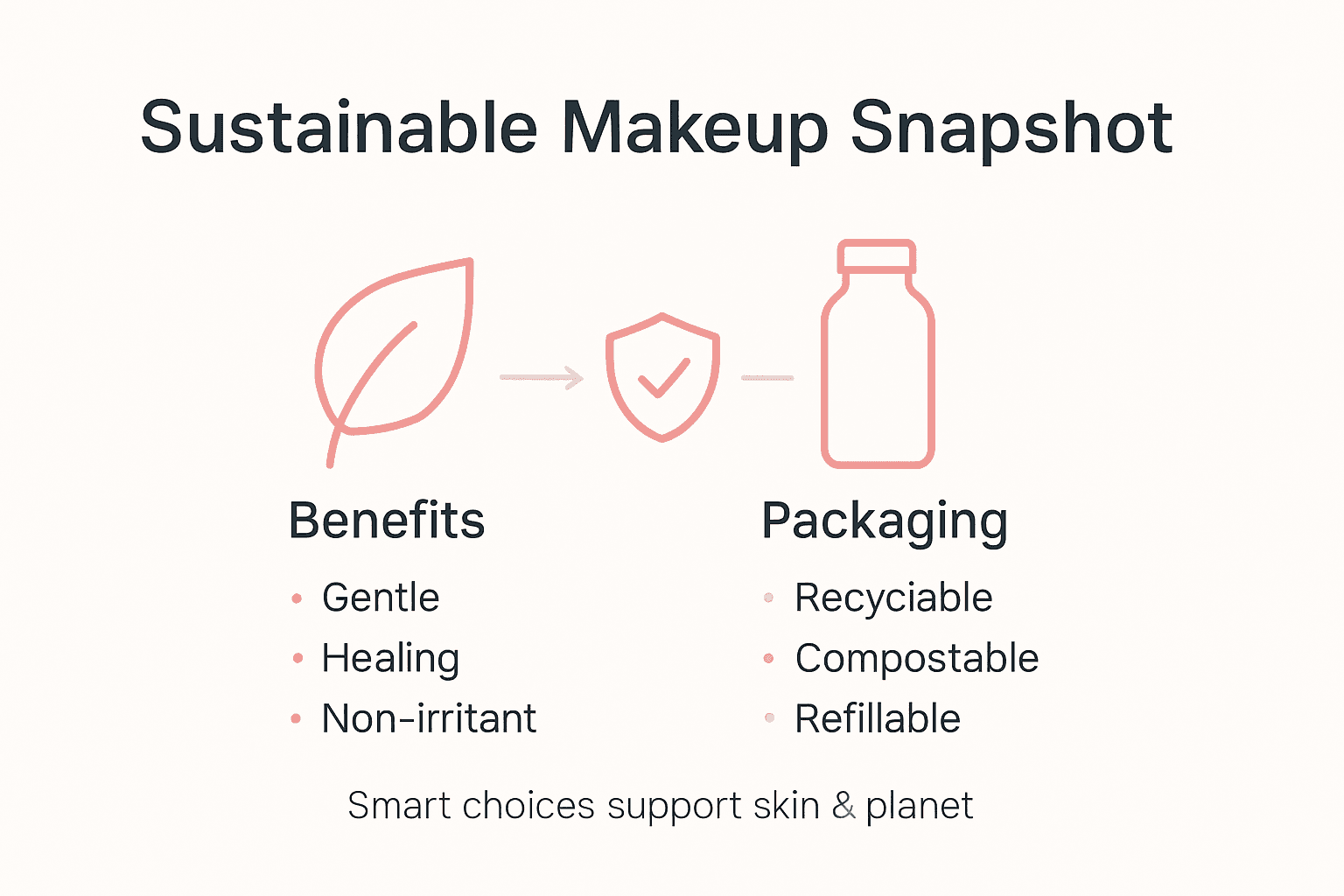 Infographic on sustainable makeup and packaging