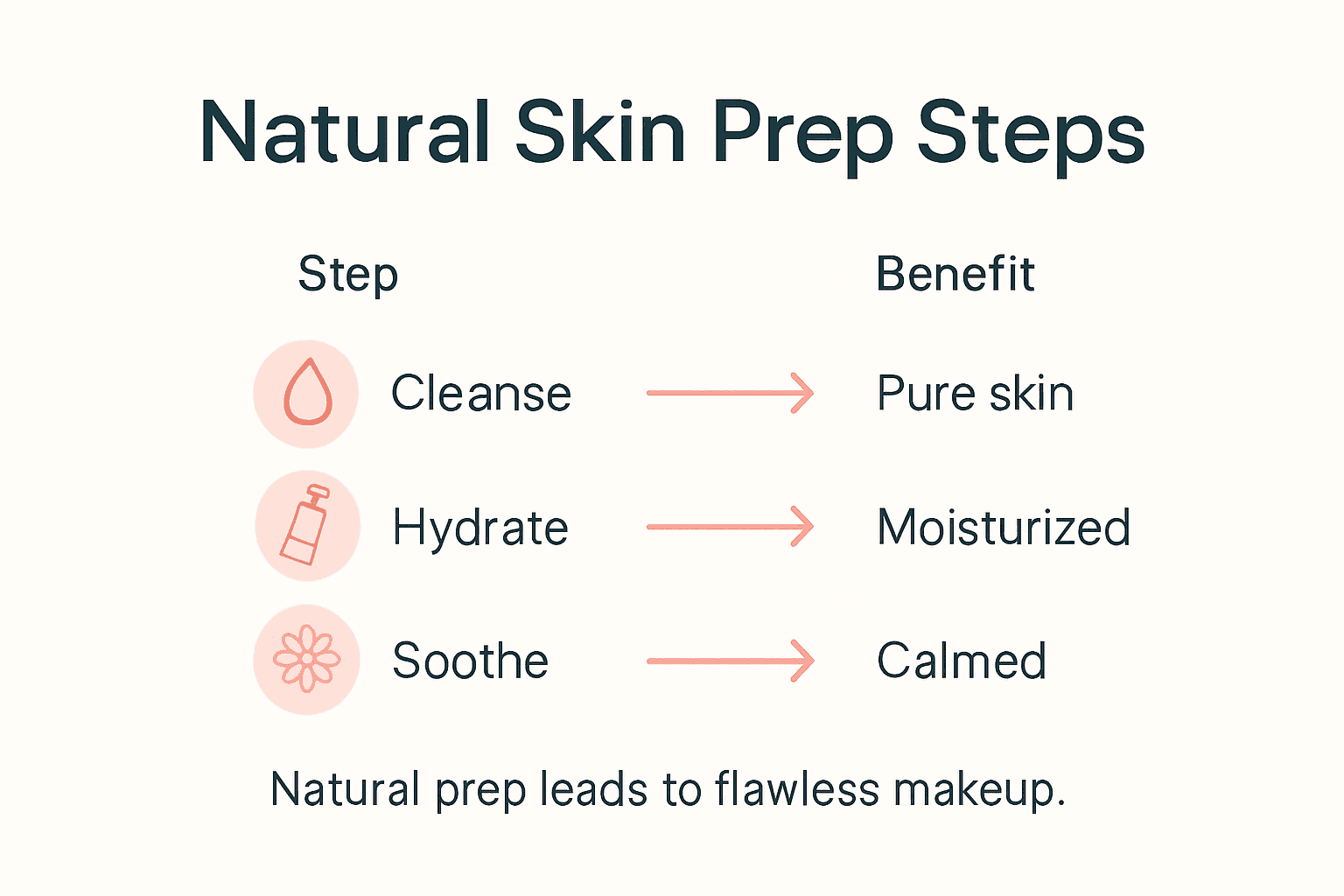 Infographic for natural skin prep steps