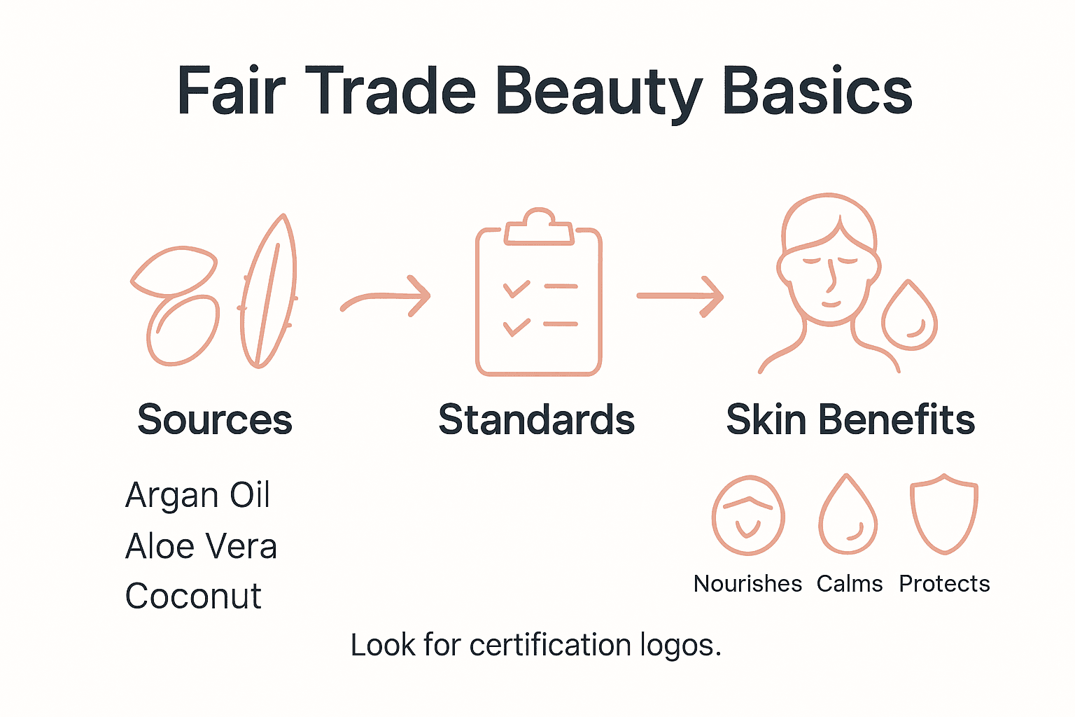 Infographic showing fair trade beauty essentials