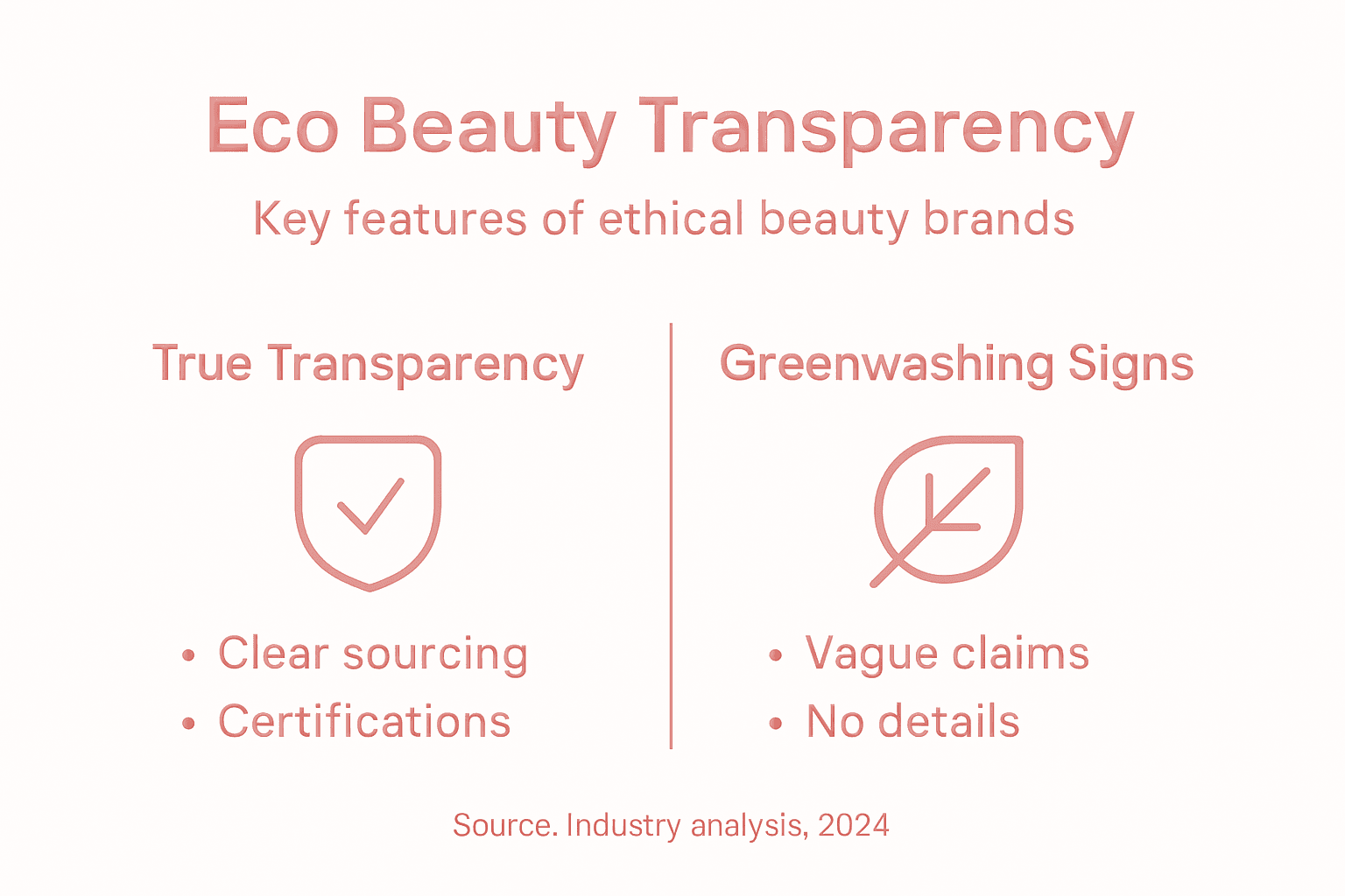 Infographic showing transparent and greenwashing features