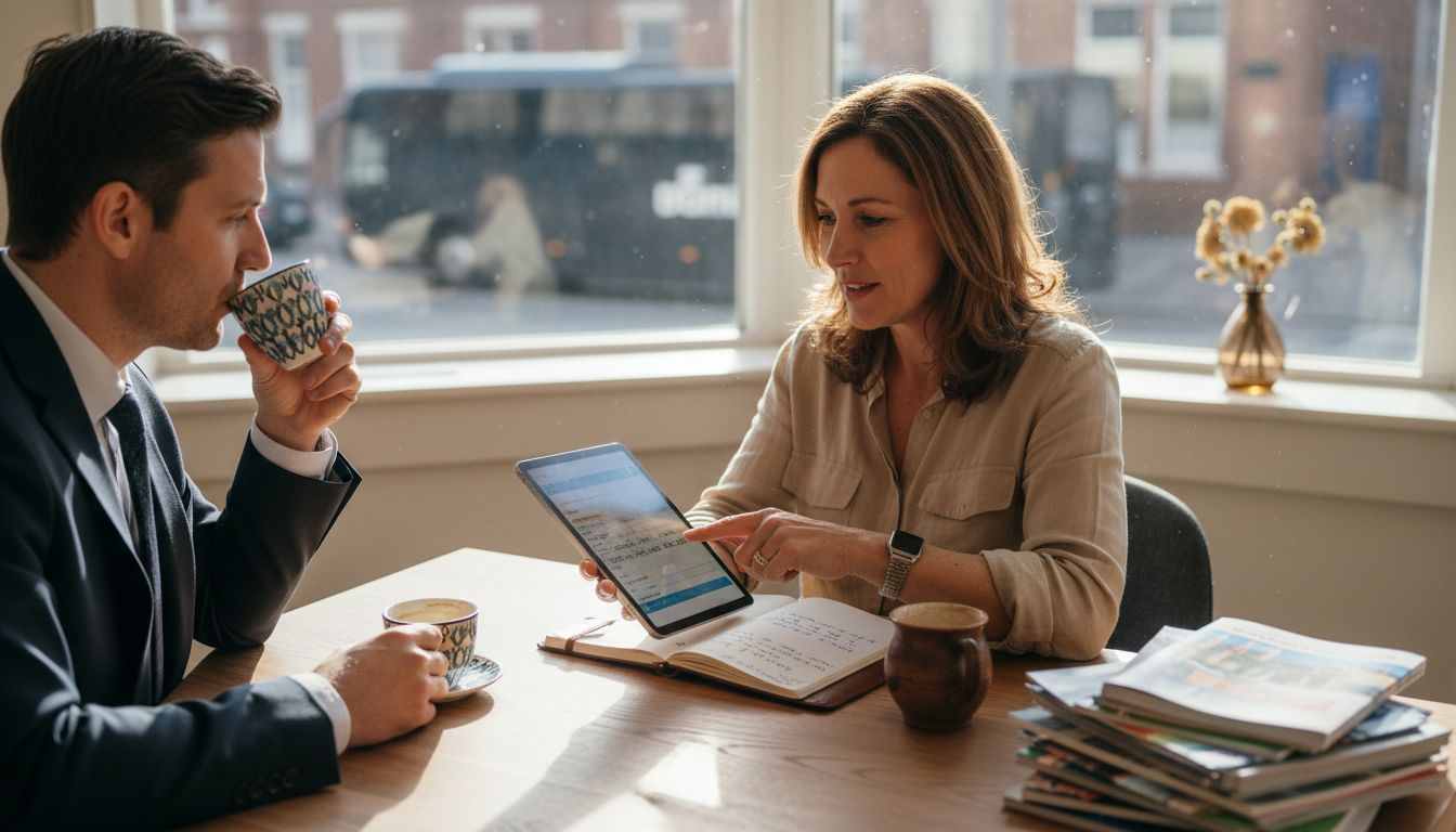 Travel concierge planning luxury trip with client