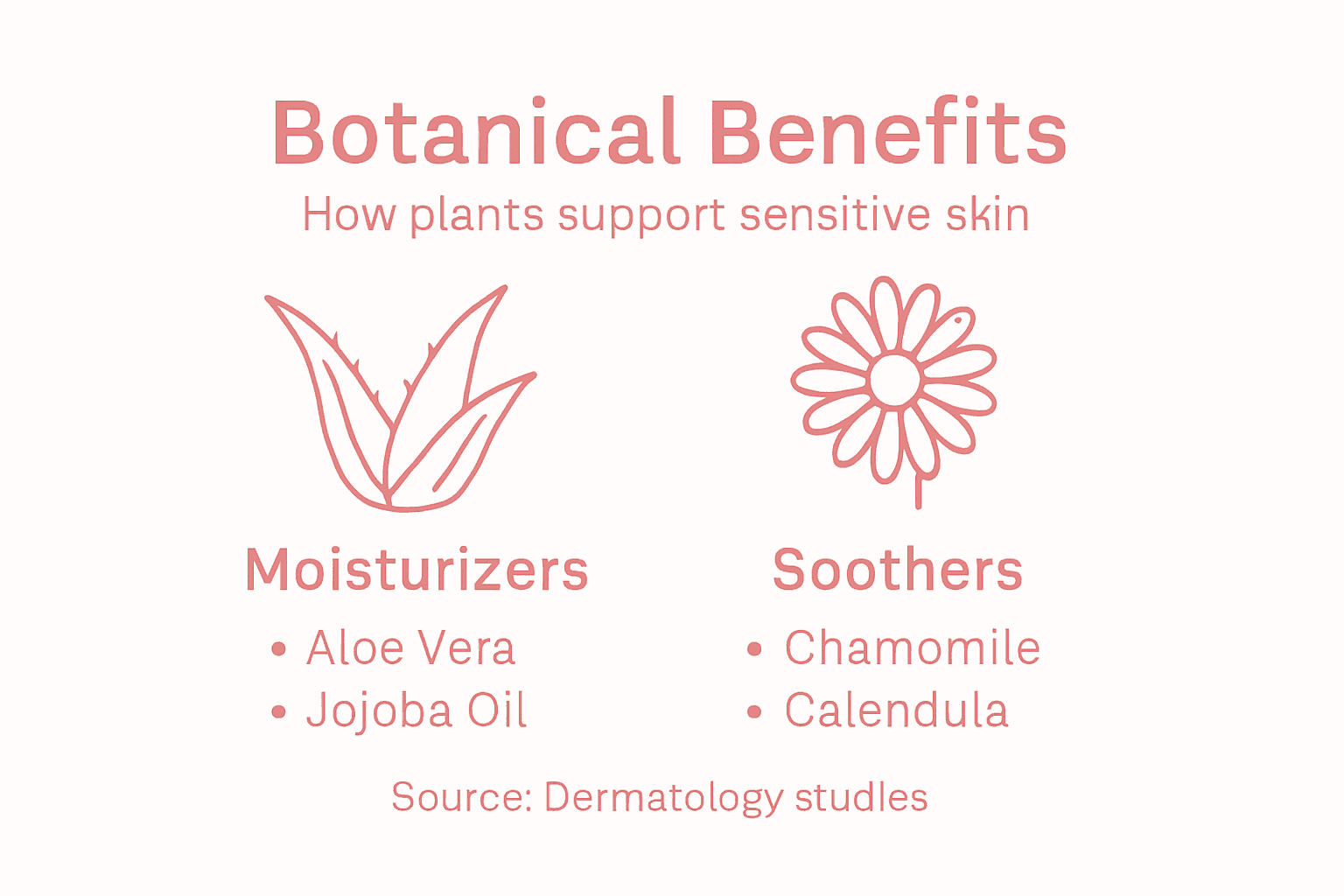 Infographic showing main botanical ingredient categories