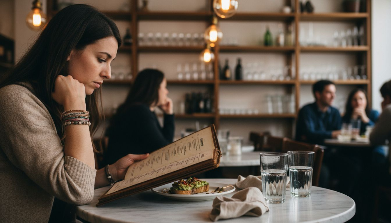 Guest reviews menu at cozy bistro table
