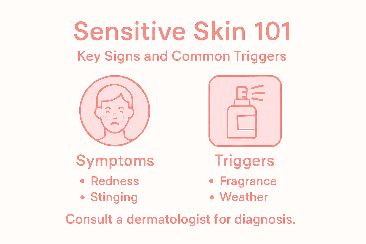 Infographic sensitive skin symptoms and triggers