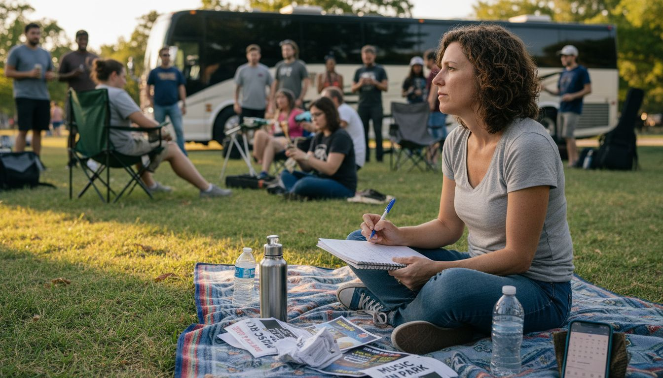 Event planner preparing Austin community gathering