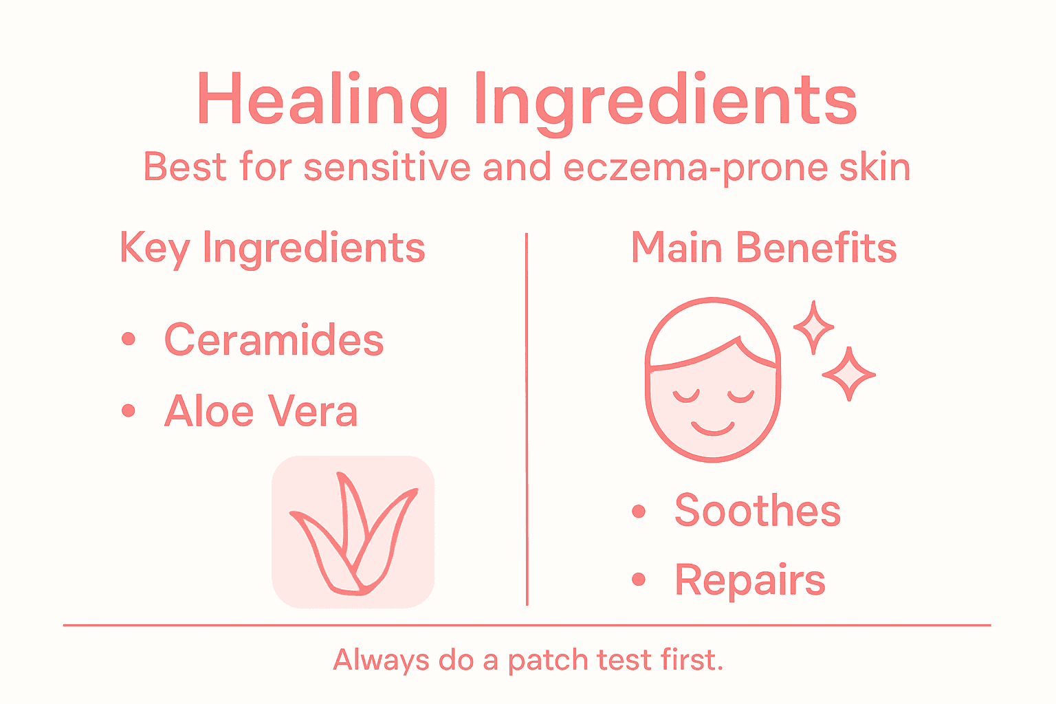 Infographic clean ingredients healing sensitive skin