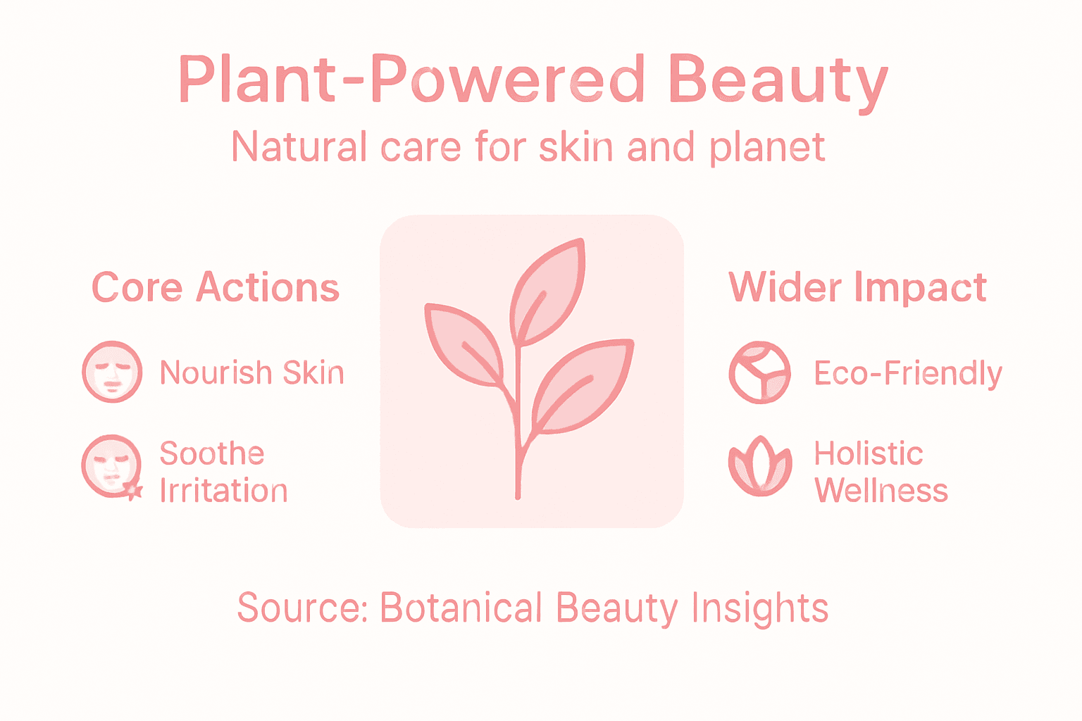Infographic showing plant-powered beauty benefits