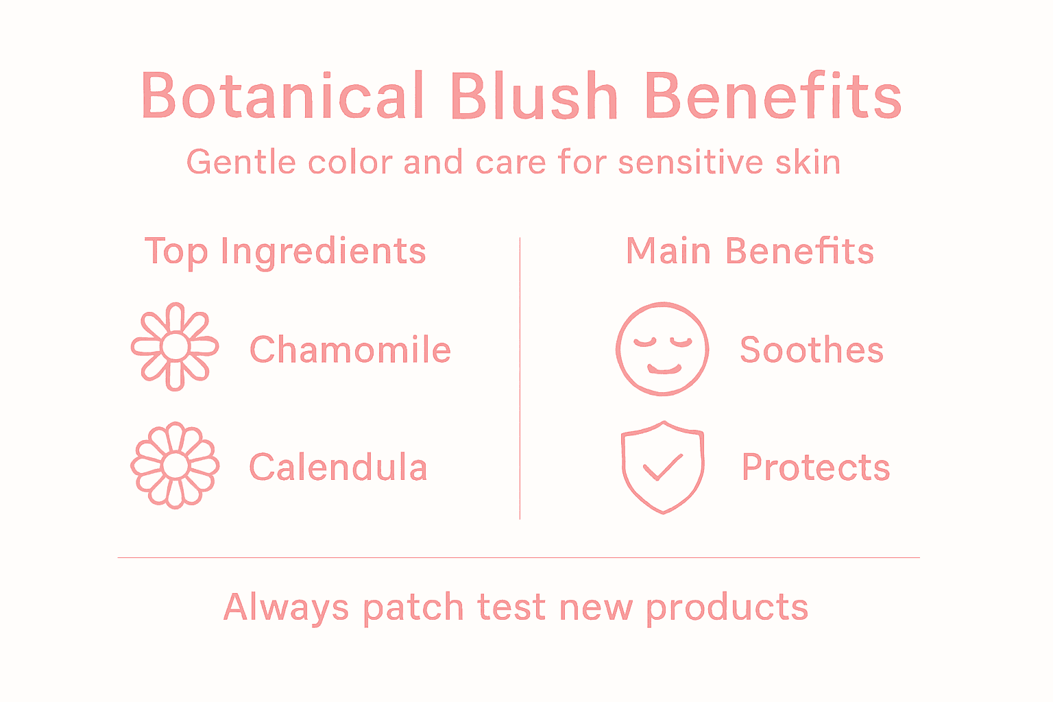 Infographic shows botanical blush ingredients and benefits