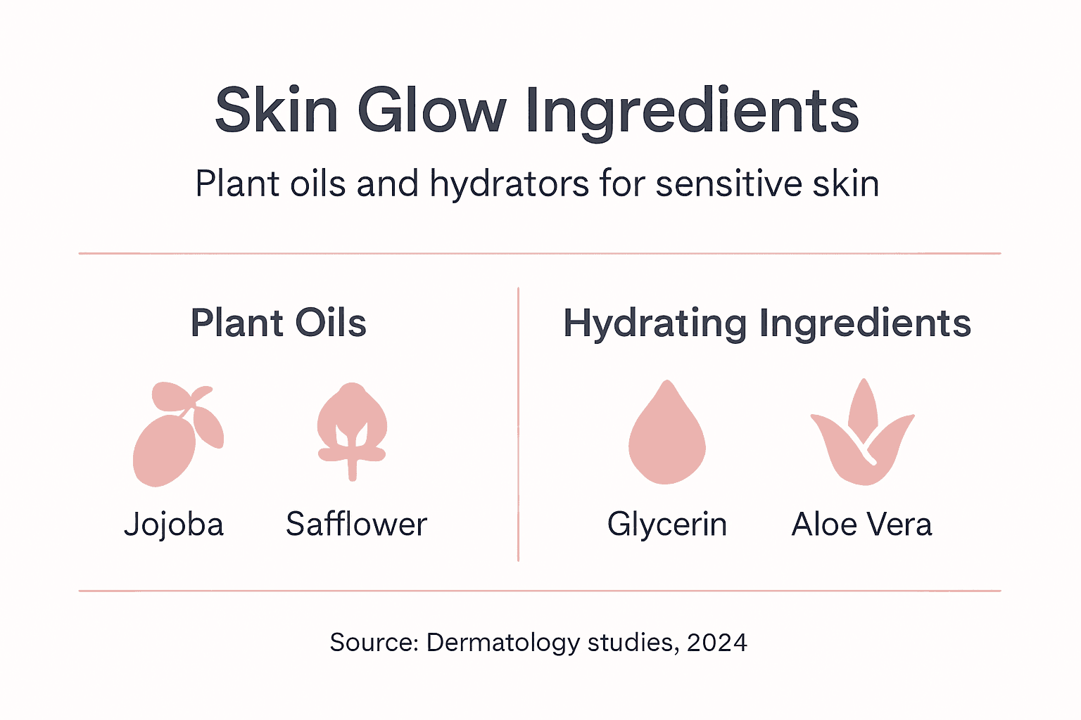 Infographic on skin glow plant ingredients