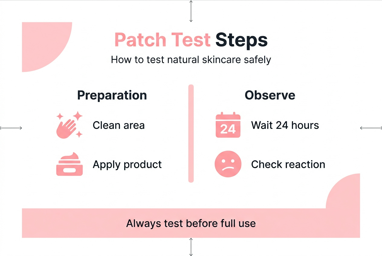 Simple infographic for natural skincare patch test