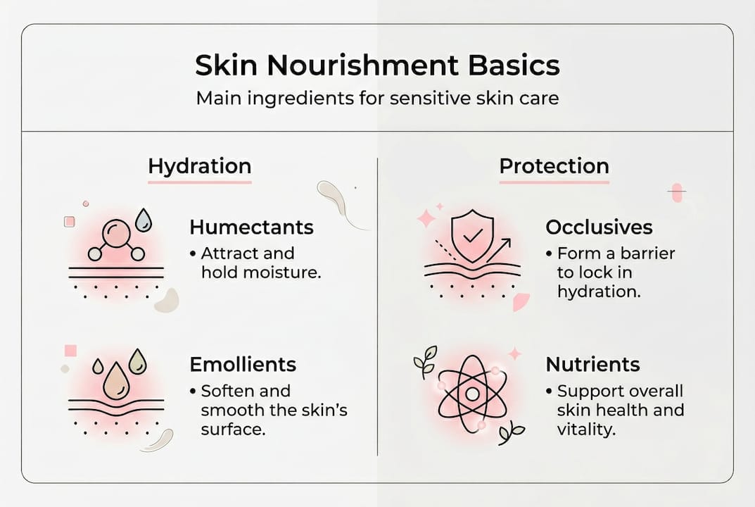 Infographic outlining skin nourishment components
