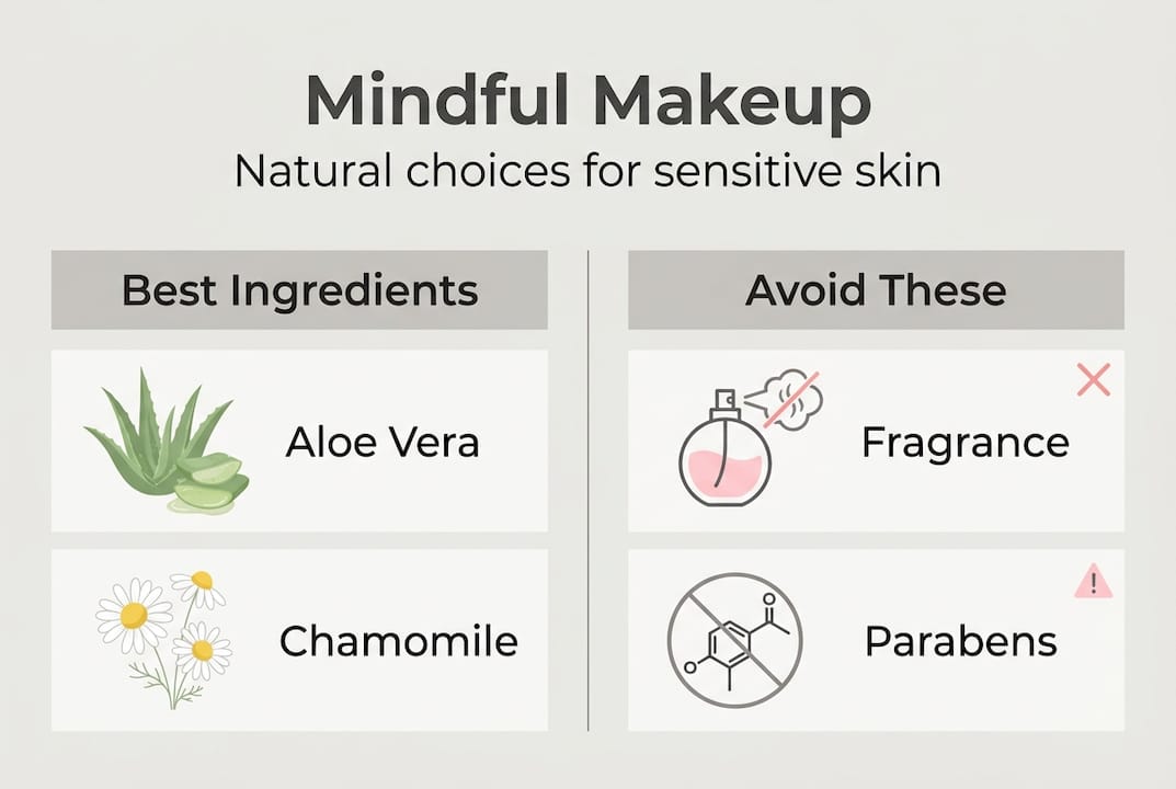 Infographic showing key mindful makeup ingredients