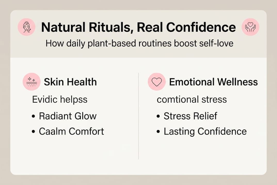 Infographic showing benefits of plant-based beauty rituals