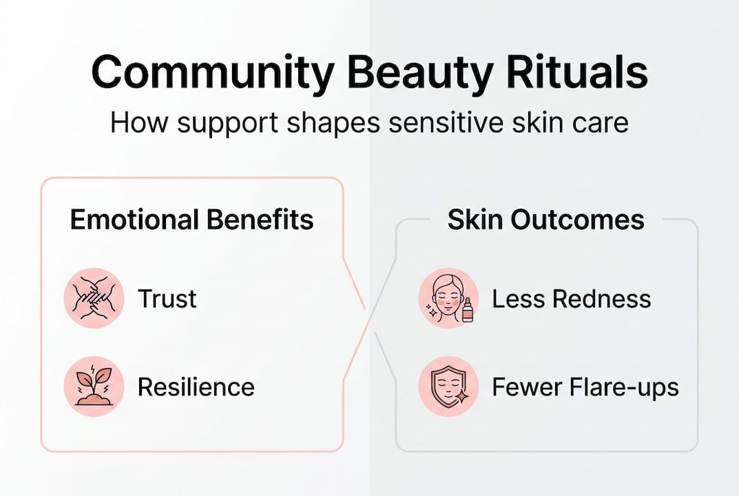 Infographic showing emotional and skin benefits
