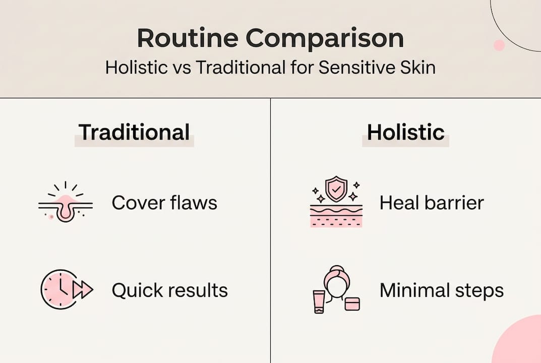 Infographic comparing skincare routines
