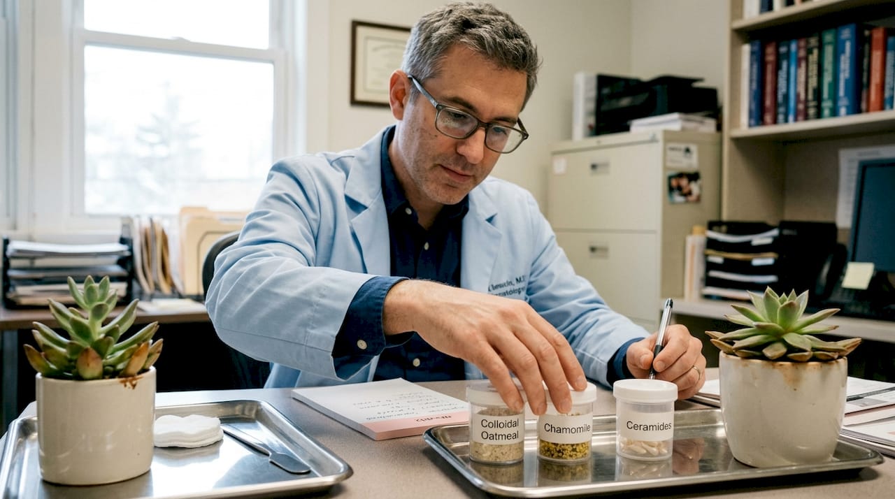 Dermatologist compares soothing skincare samples