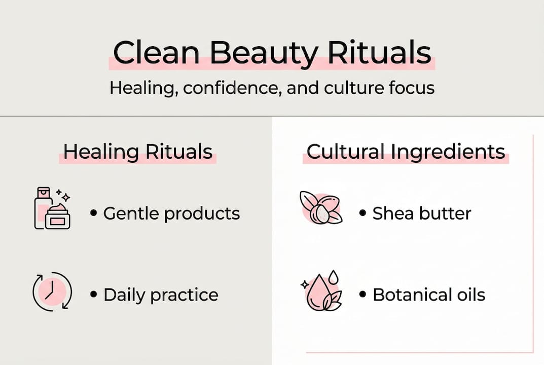 Infographic on clean beauty ritual essentials