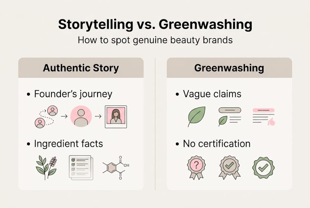 Infographic comparing true and false beauty stories