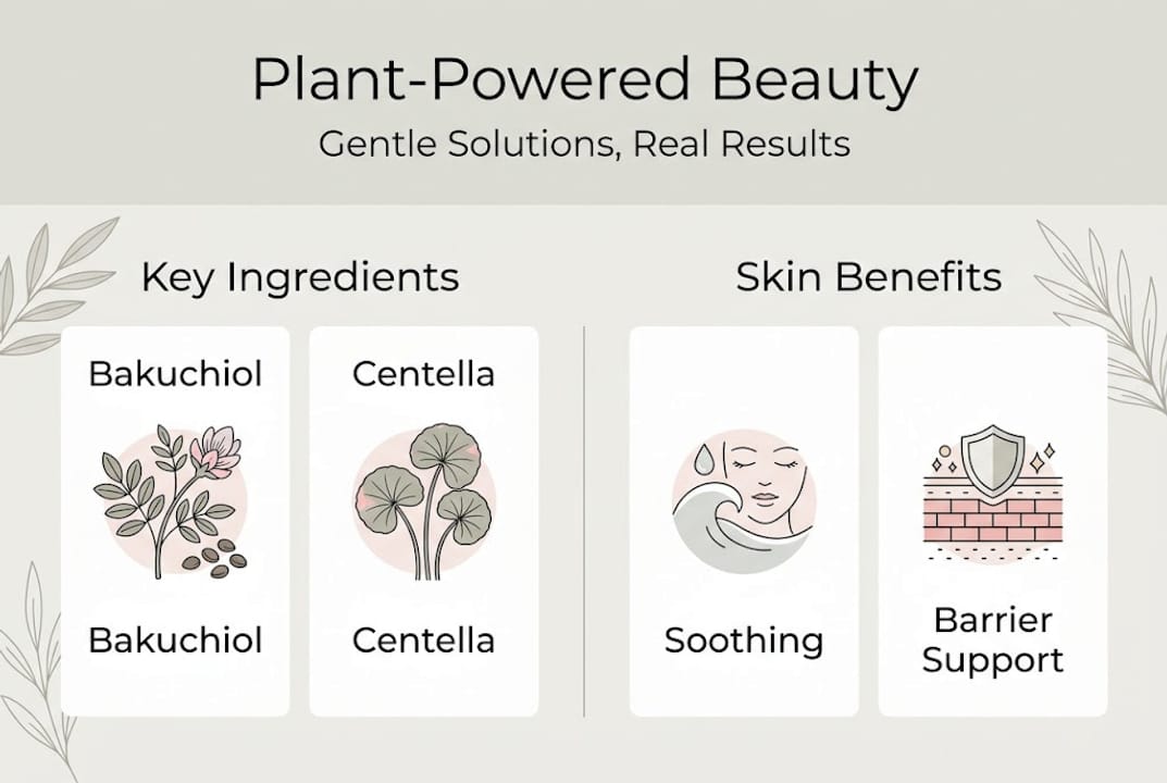 Infographic showing key plant actives and benefits