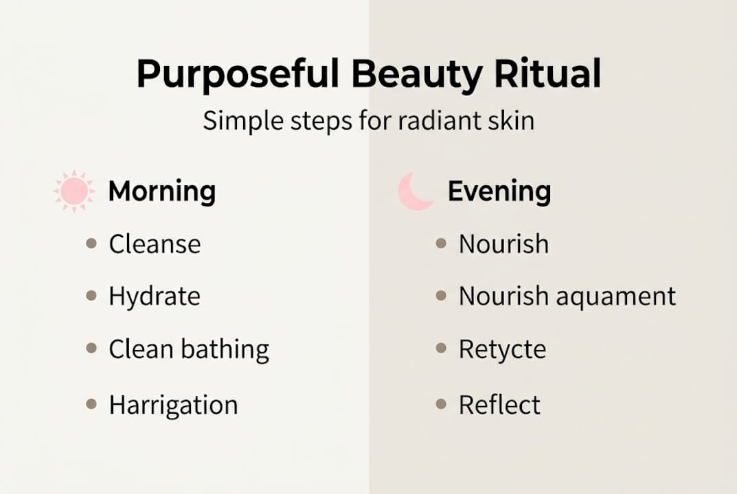 Infographic steps for mindful beauty ritual