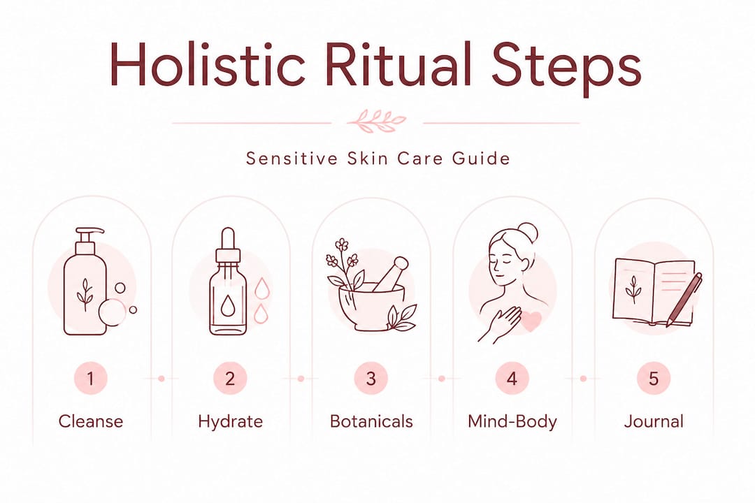 Infographic showing steps of holistic beauty ritual