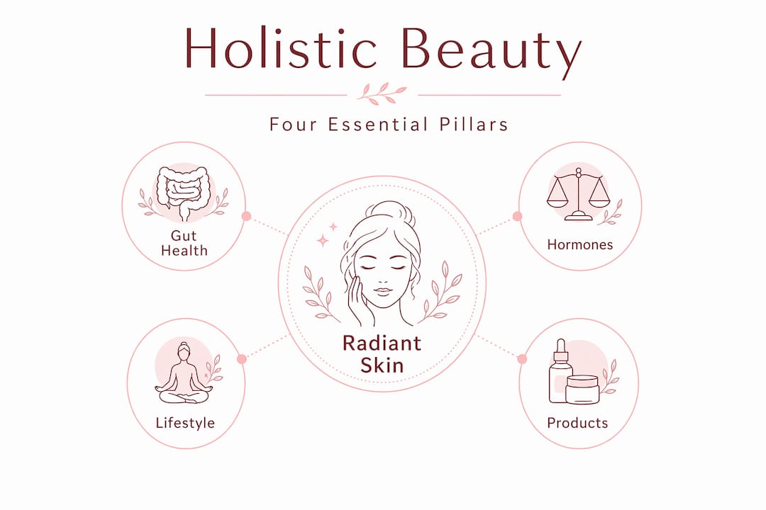 Hierarchy infographic showing holistic beauty pillars