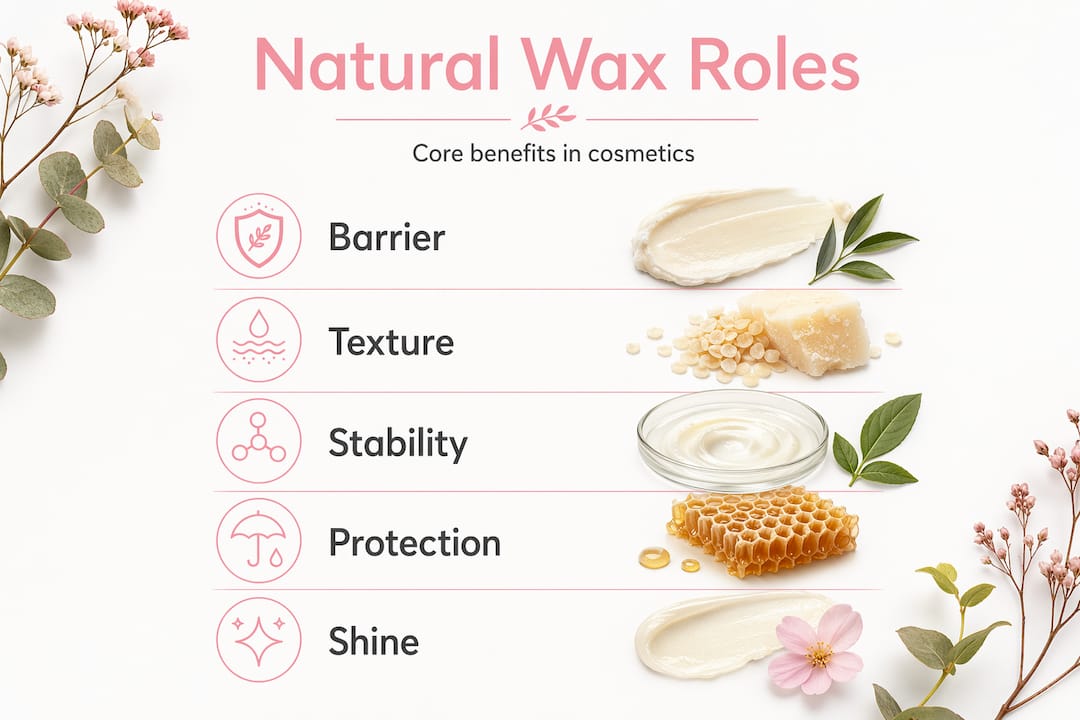 Hierarchy infographic on cosmetic wax benefits