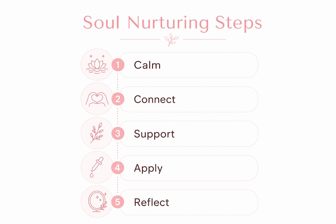 Infographic illustrating soul nurturing beauty steps