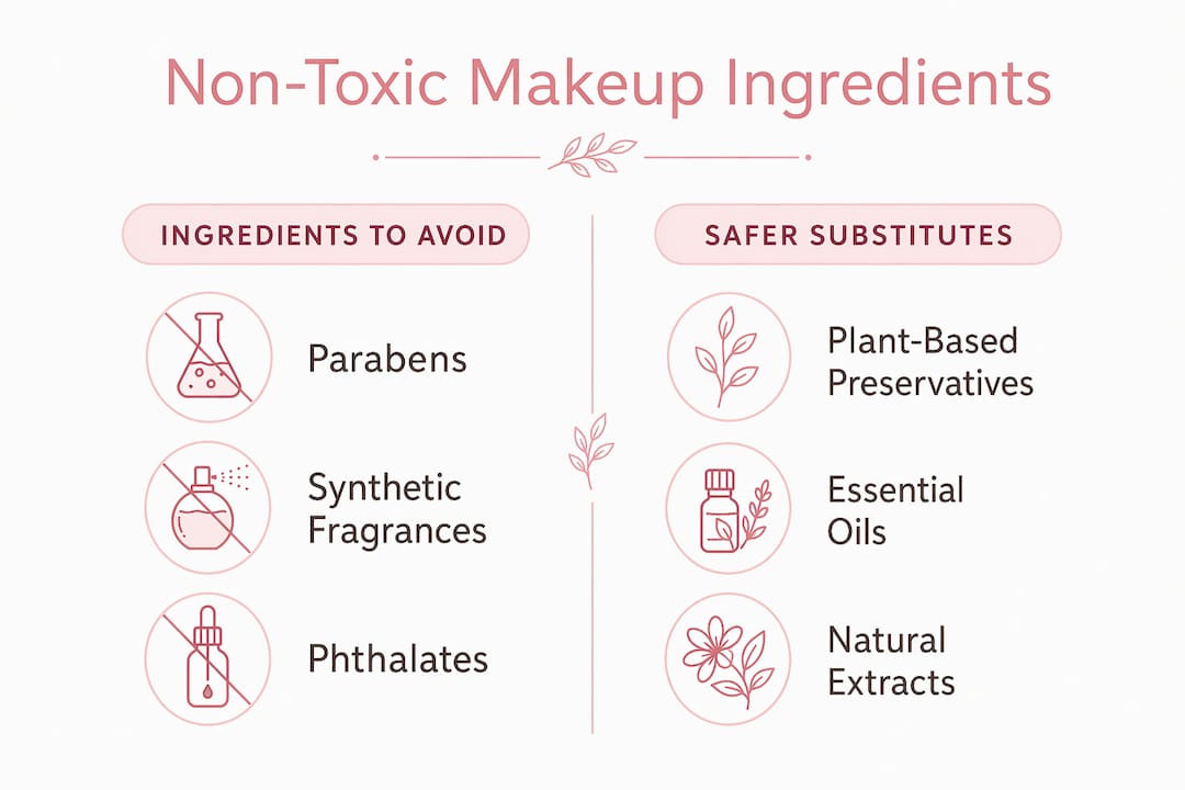 Infographic comparing non-toxic ingredients and substitutes