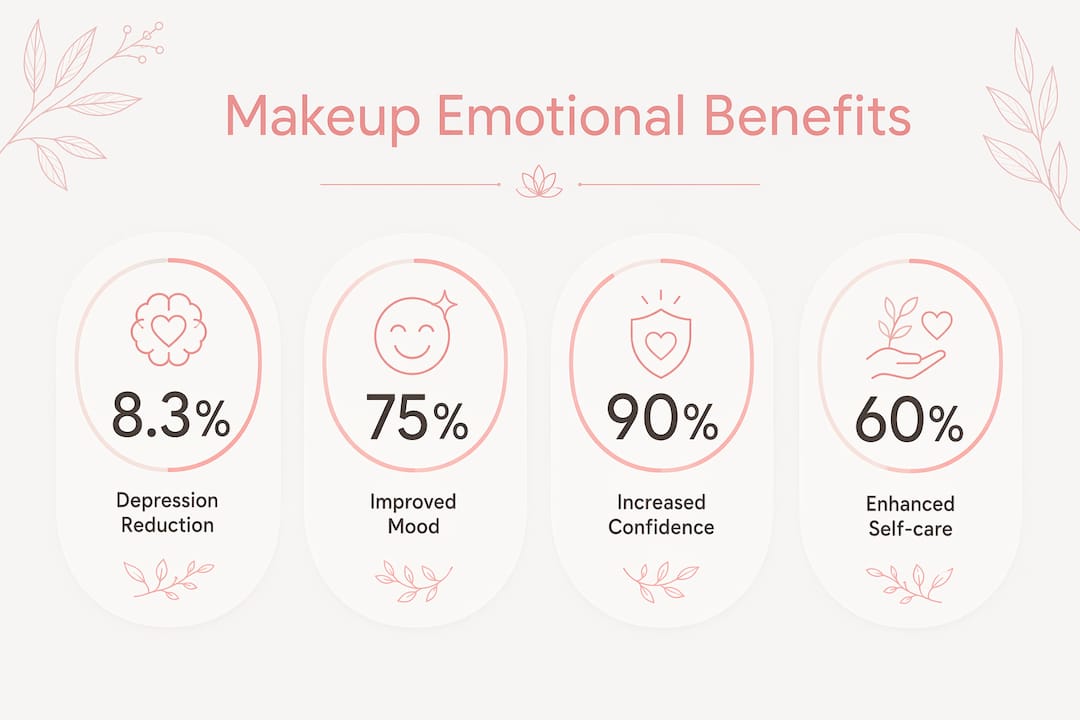 Infographic showing makeup benefits statistics