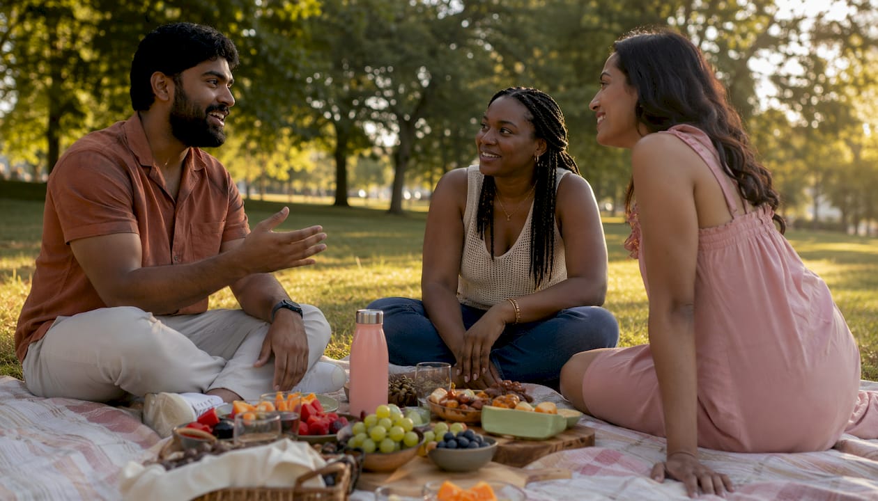 Group chatting, showing emotional connection