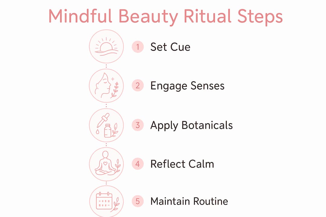 Infographic outlining mindful beauty ritual steps