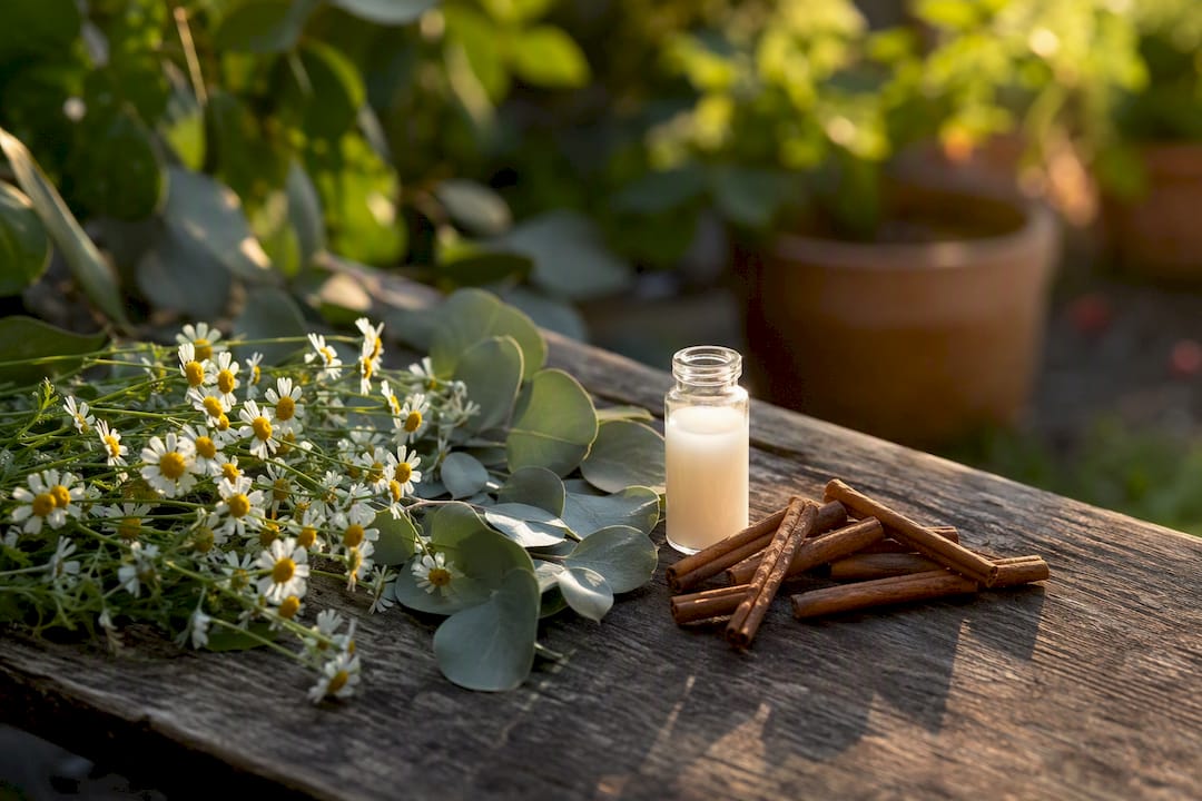 Close-up of botanical allergen ingredients