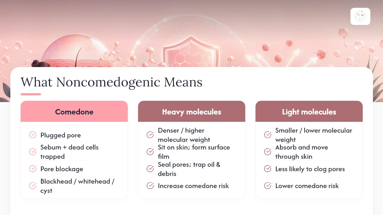 What Does Noncomedogenic Mean for Your Skin? — overview diagram