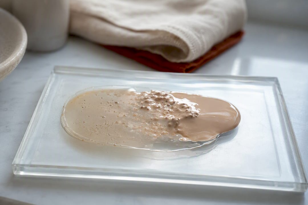 Separated tinted sunscreen cream texture