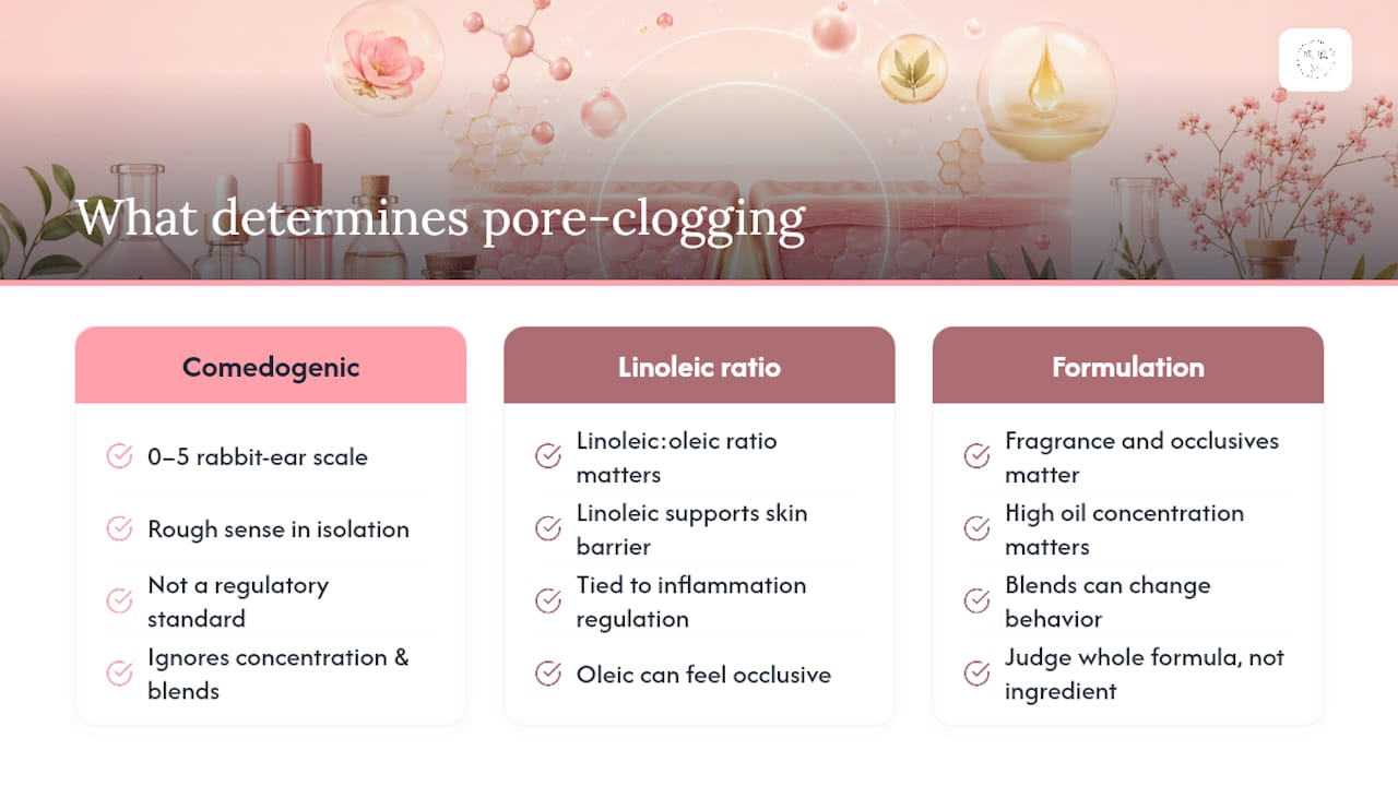 Why Do Some Oils Clog Pores and Others Don't? — overview diagram