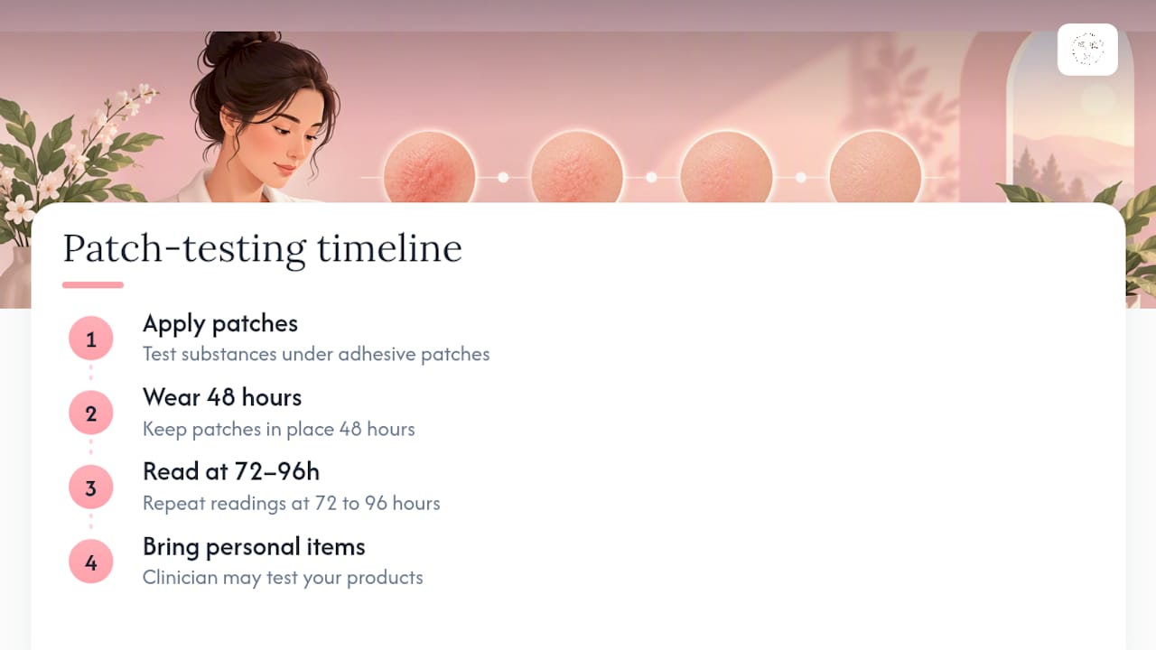 Patch testing timeline with follow-up readings