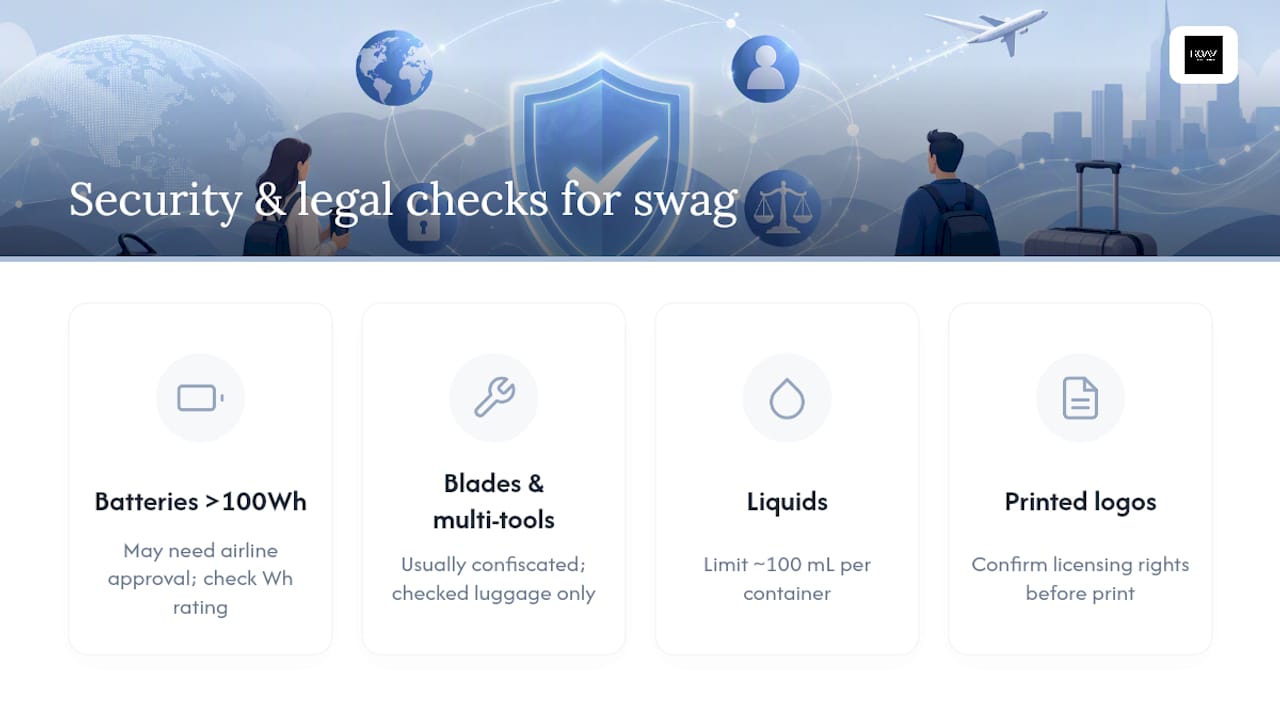 Travel swag compliance checkpoints