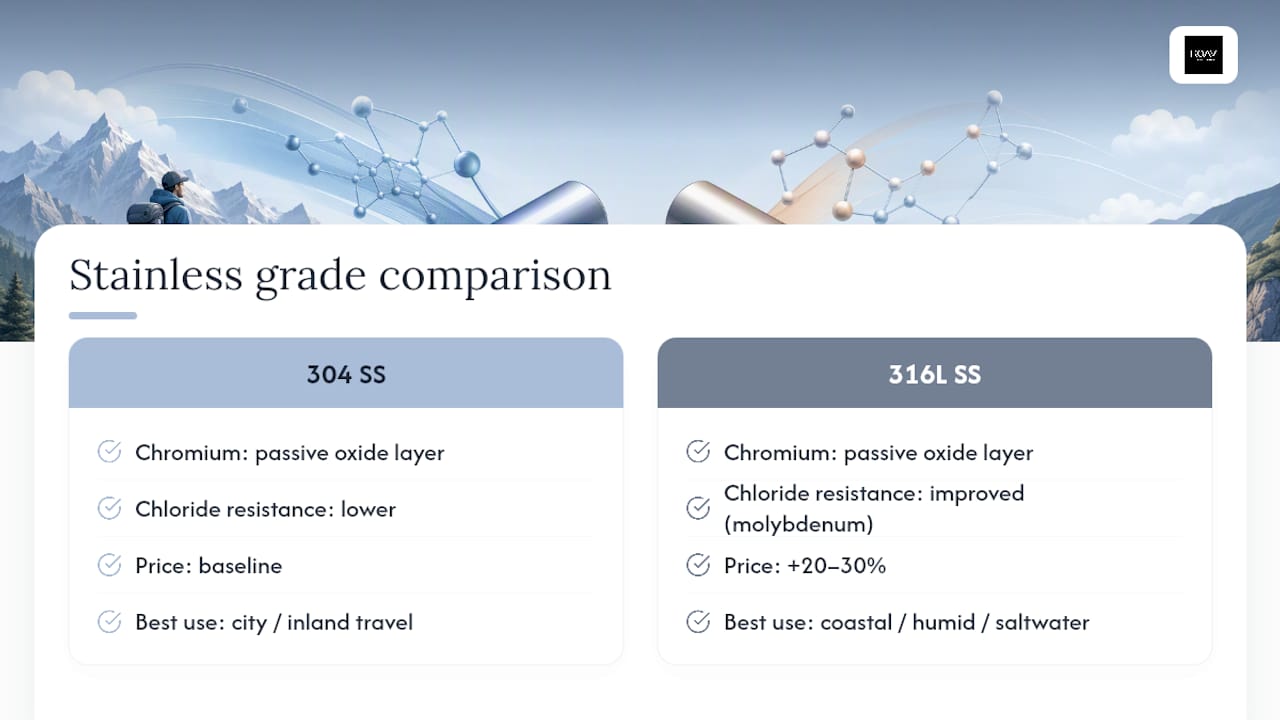 304 and 316L stainless steel comparison